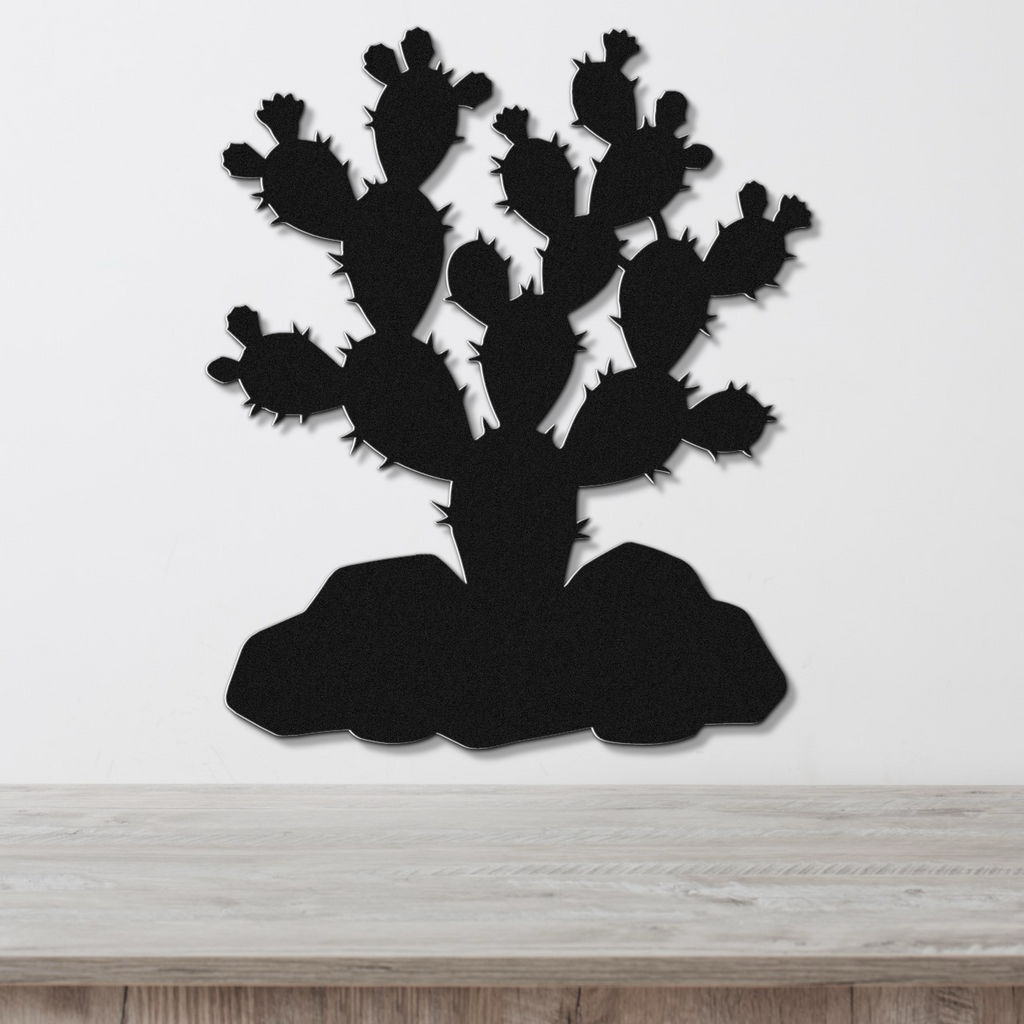 Prickly Pear Cactus Metal Wall Art