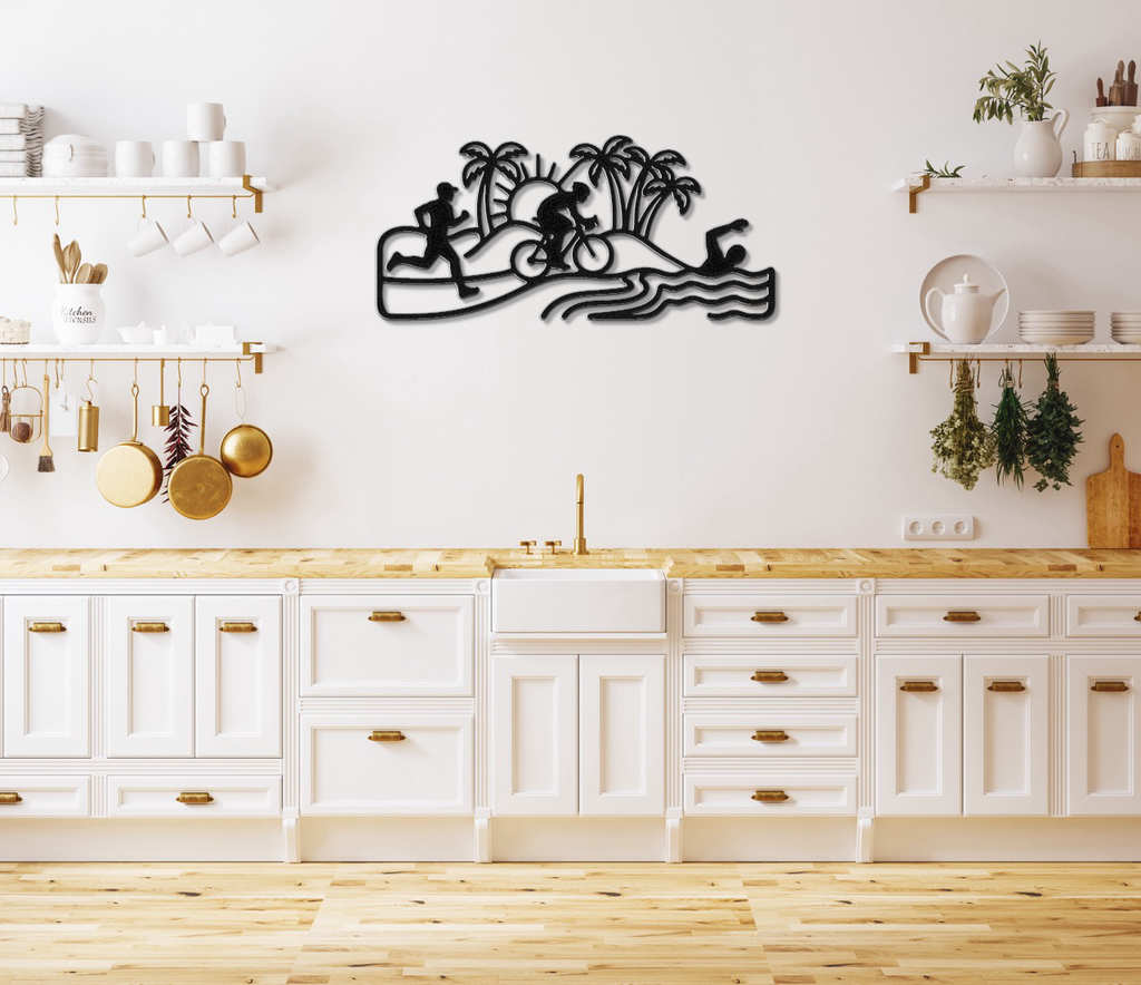 Beach Triathlon Metal Wall Art