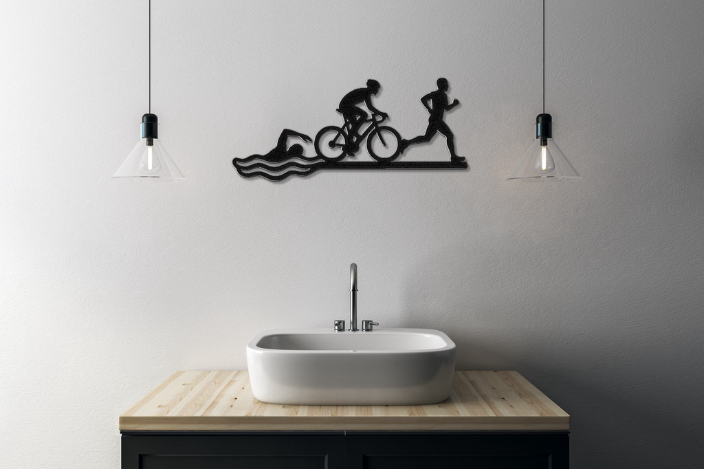 Triathlon Metal Wall Art