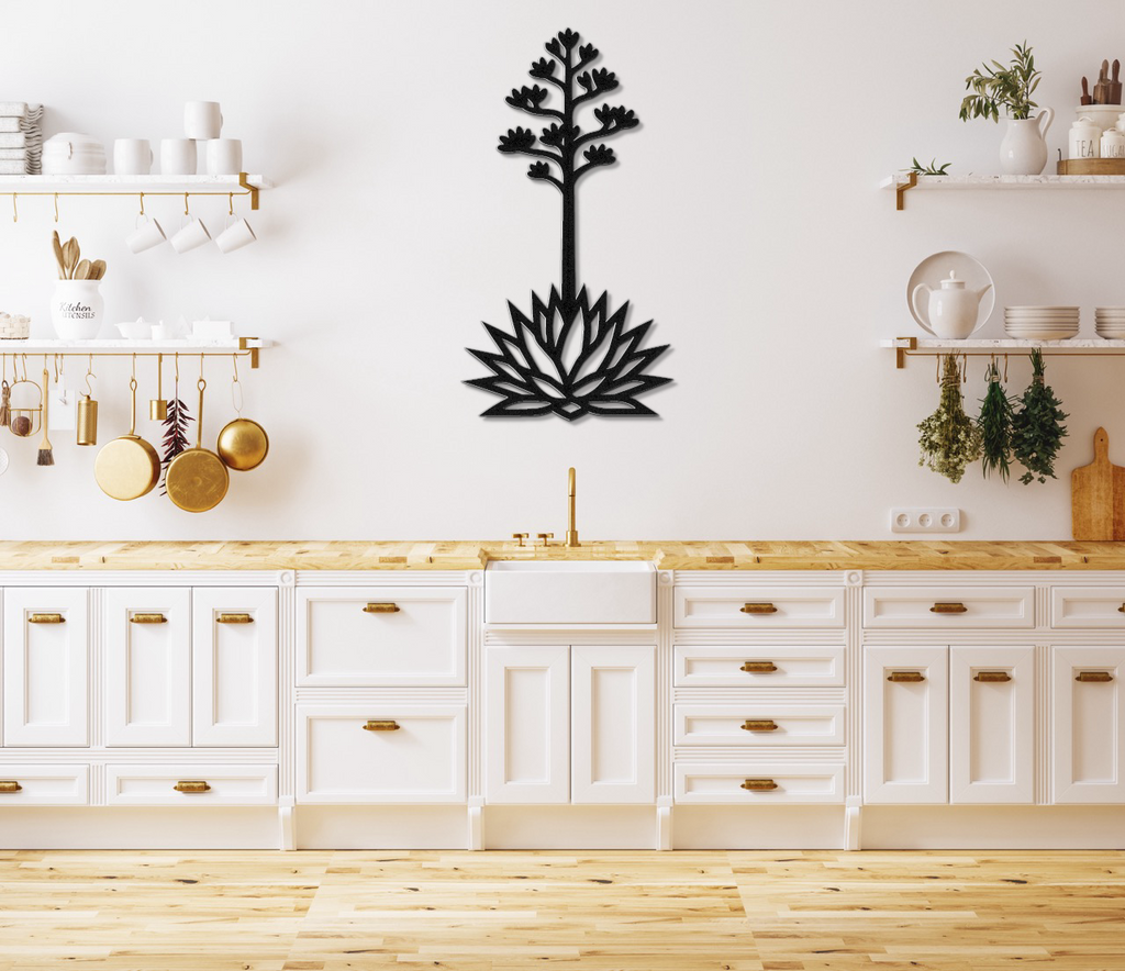 Blooming Agave Metal Wall Art