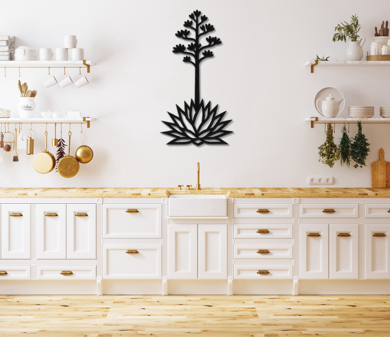 Blooming Agave Metal Wall Art