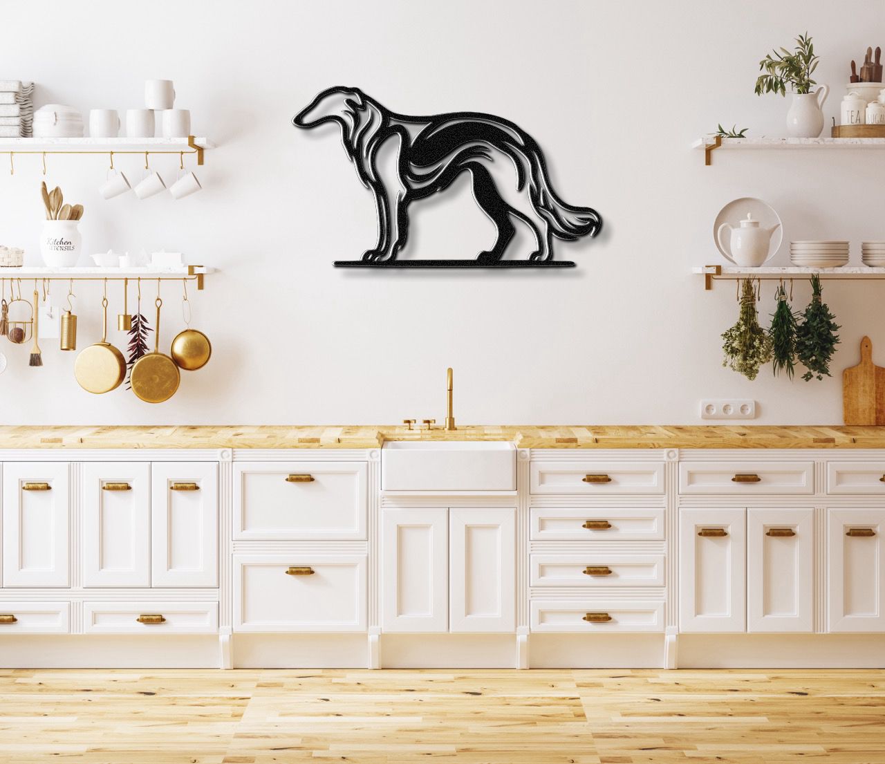 Borzoi Dog Metal Wall Art