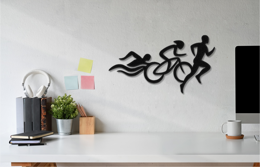 Triathlon Metal Wall Art