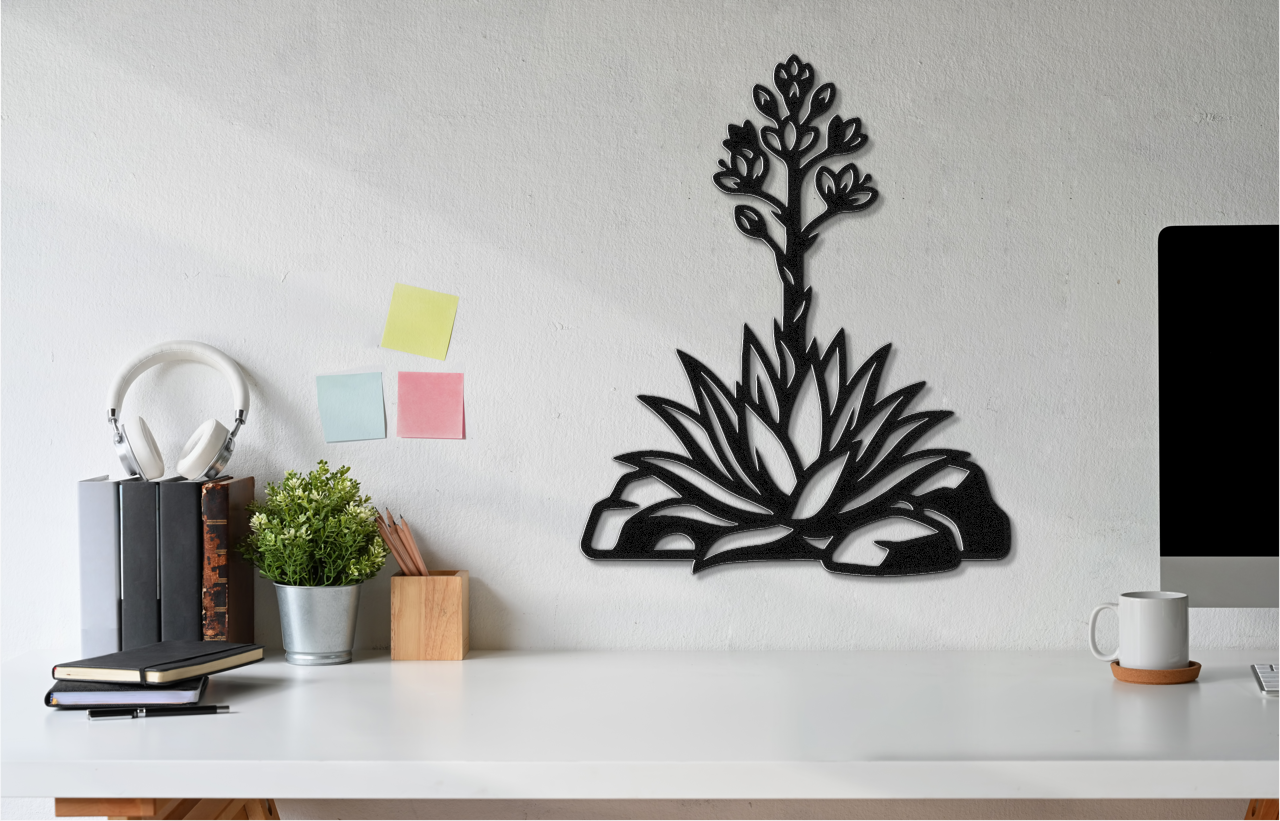 Blooming Agave Metal Wall Art