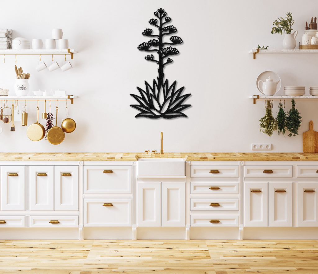 Blooming Agave Metal Wall Art