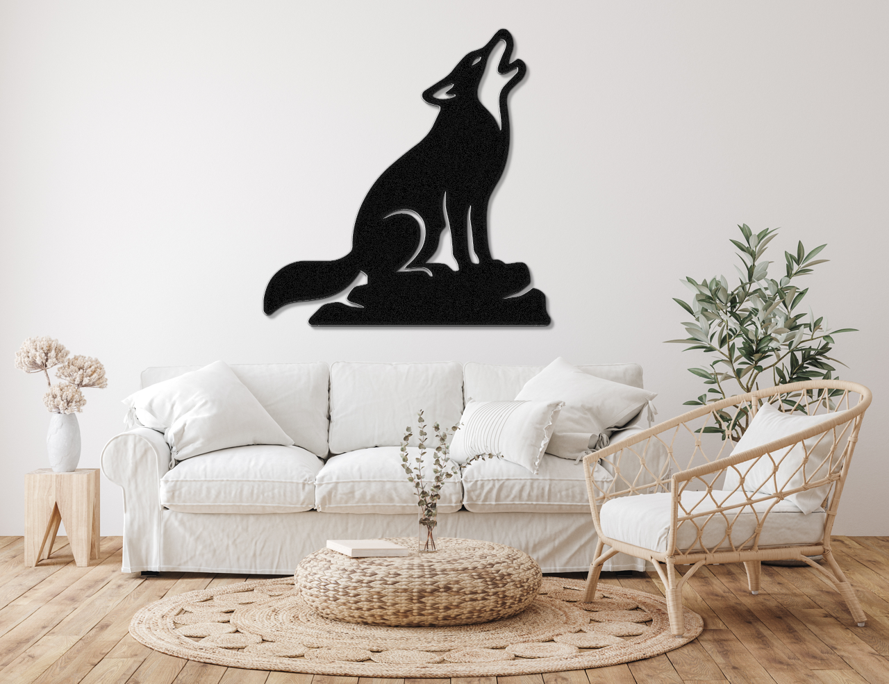 Howling Coyote Metal Wall Art