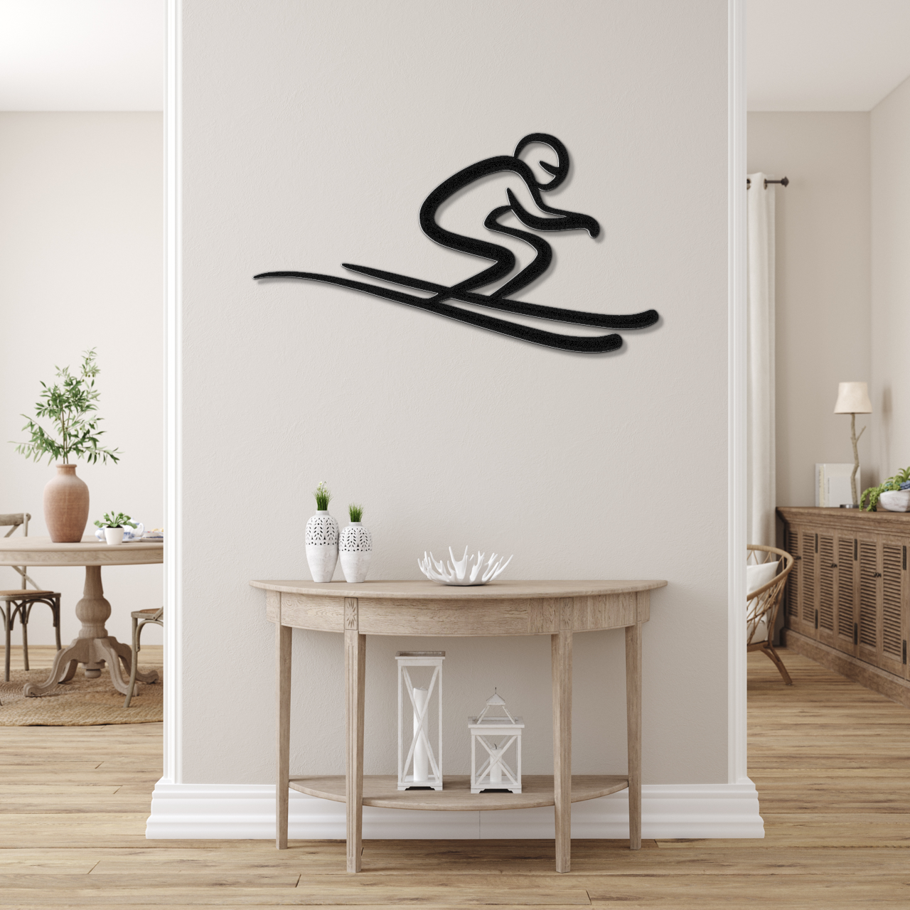 Skiing Metal Wall Art