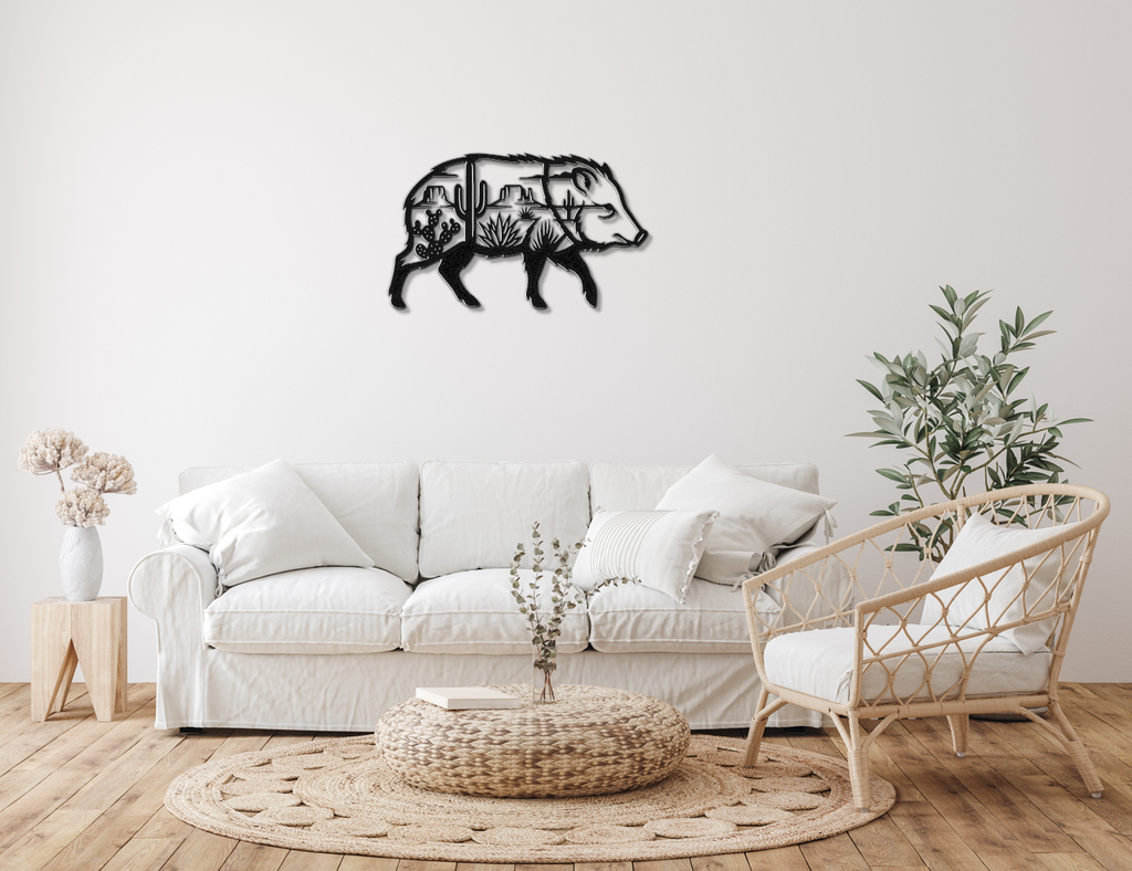 Javelina Desert Metal Wall Art