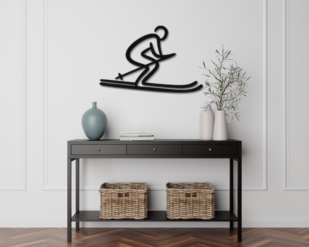 Skiing Metal Wall Art