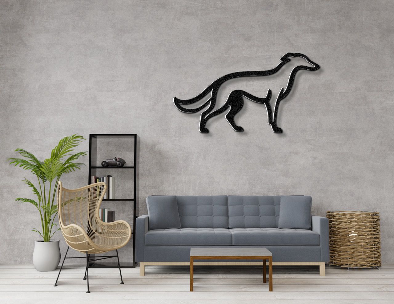 Borzoi Dog Metal Wall Art