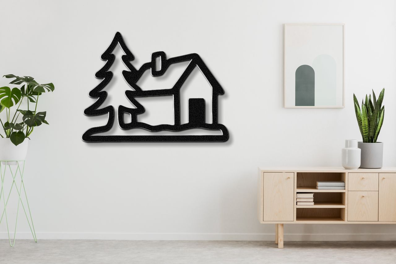 Mountain Cabin Metal Wall Art