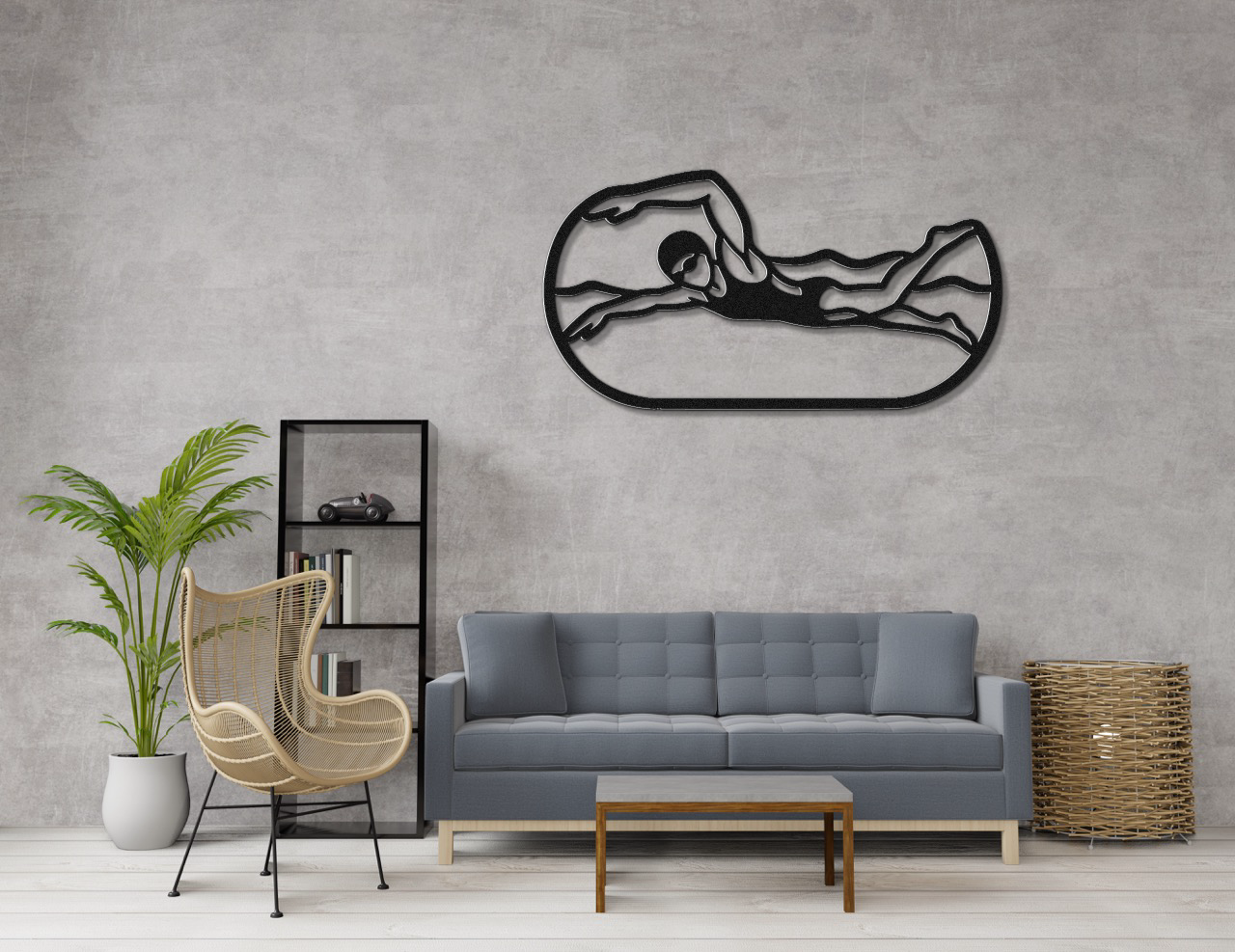 Swimmer Metal Wall Art