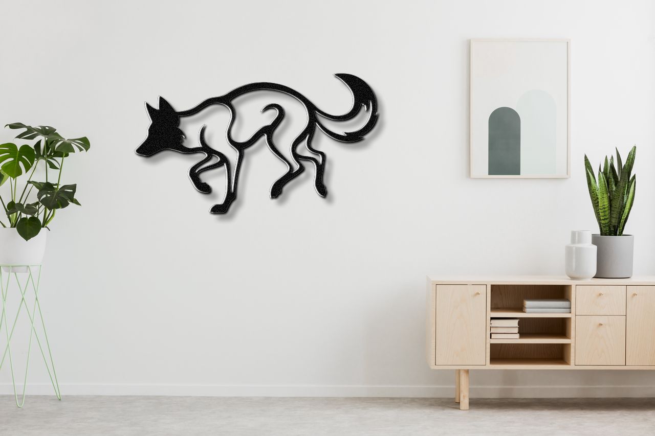 Sneaky Coyote Metal Wall Art