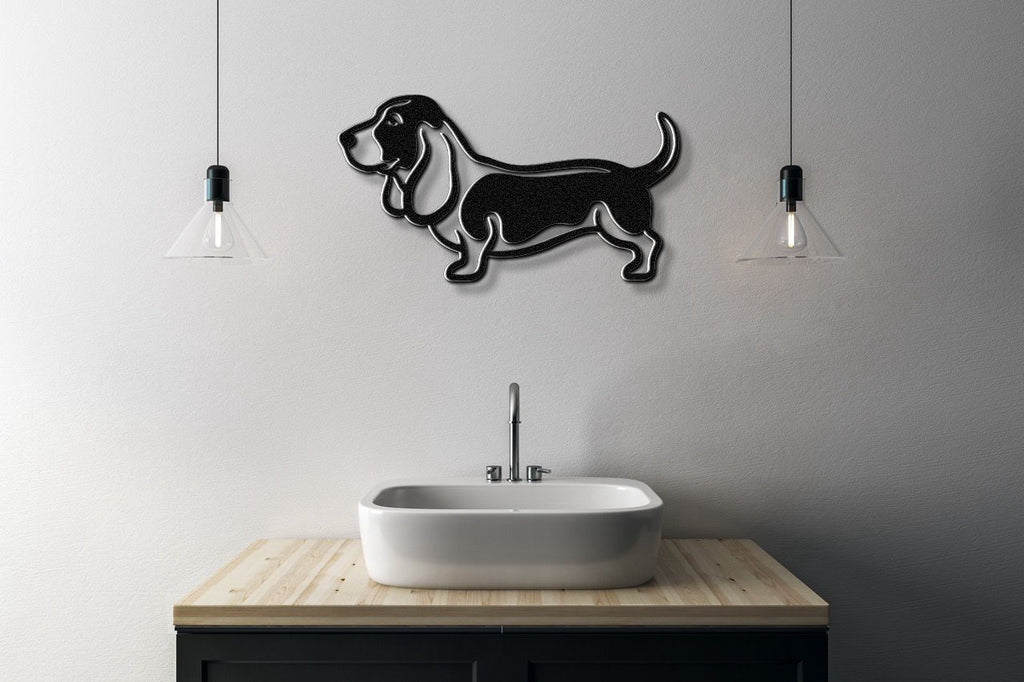 Basset Hound Metal Wall Art