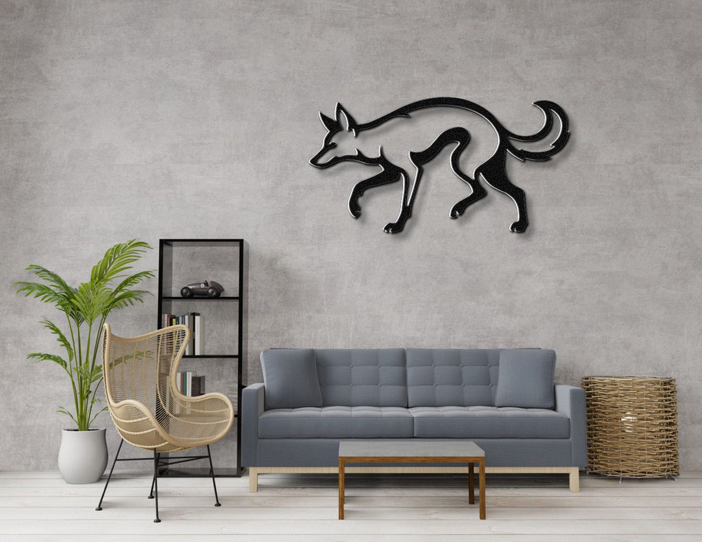 Sneaky Coyote Metal Wall Art