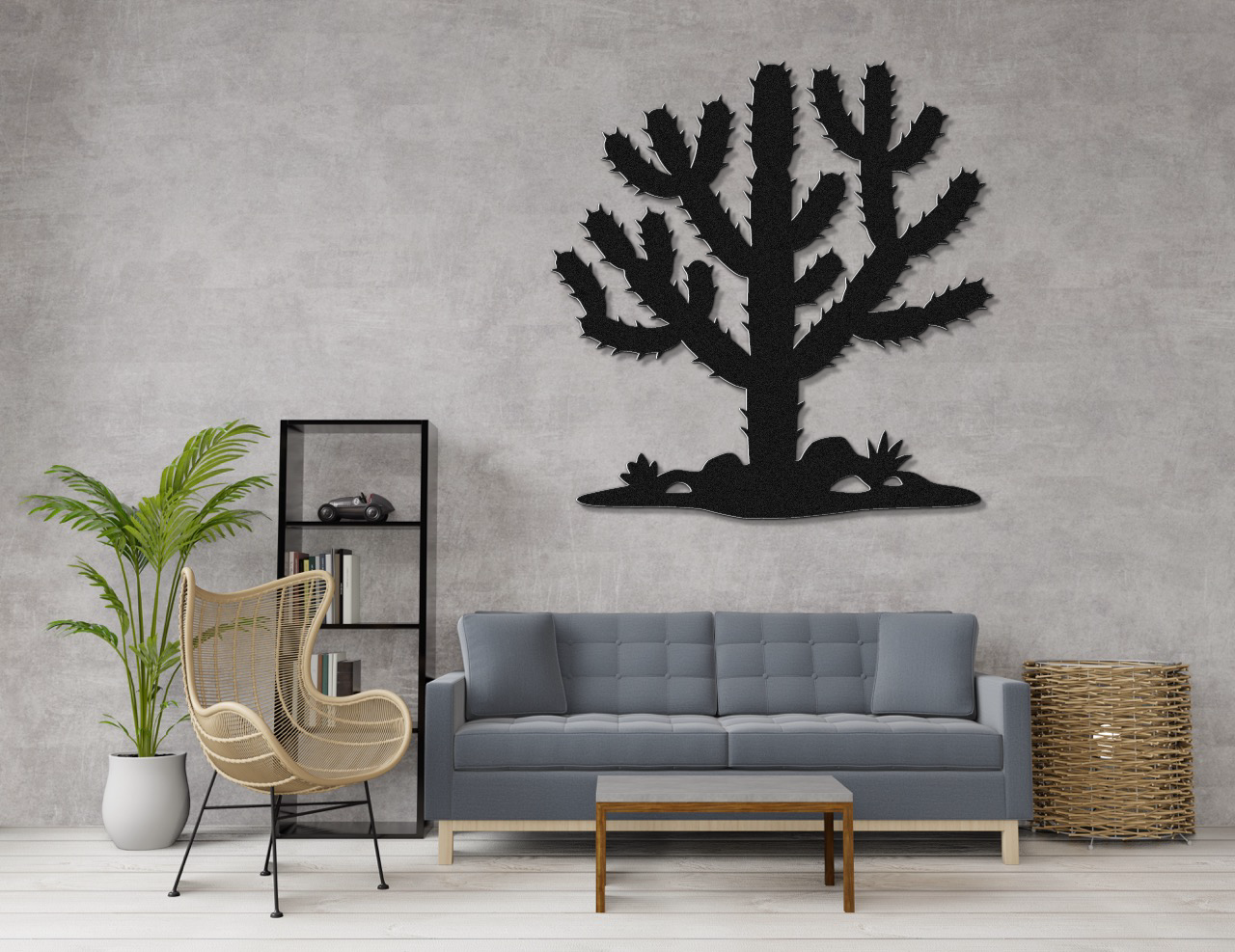 Cholla Cactus Metal Wall Art