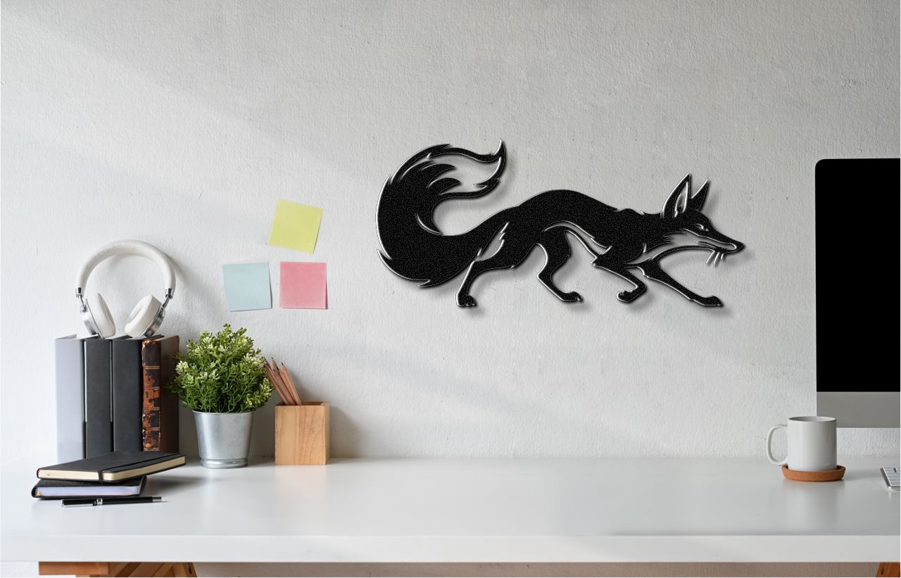 Sneaky Fox Metal Wall Art
