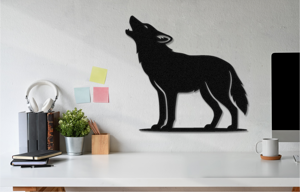 Howling Coyote Metal Wall Art