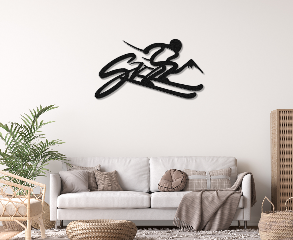 Skiing Metal Wall Art