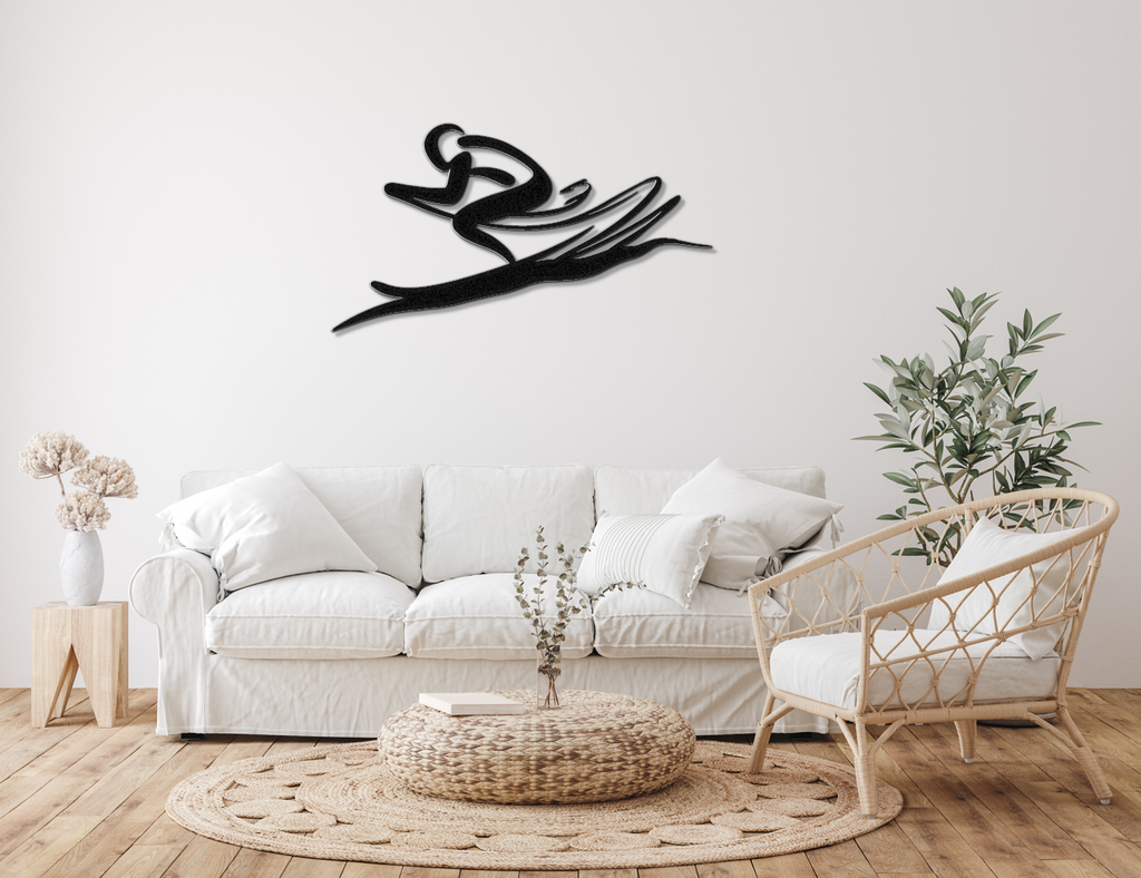 Skiing Metal Wall Art