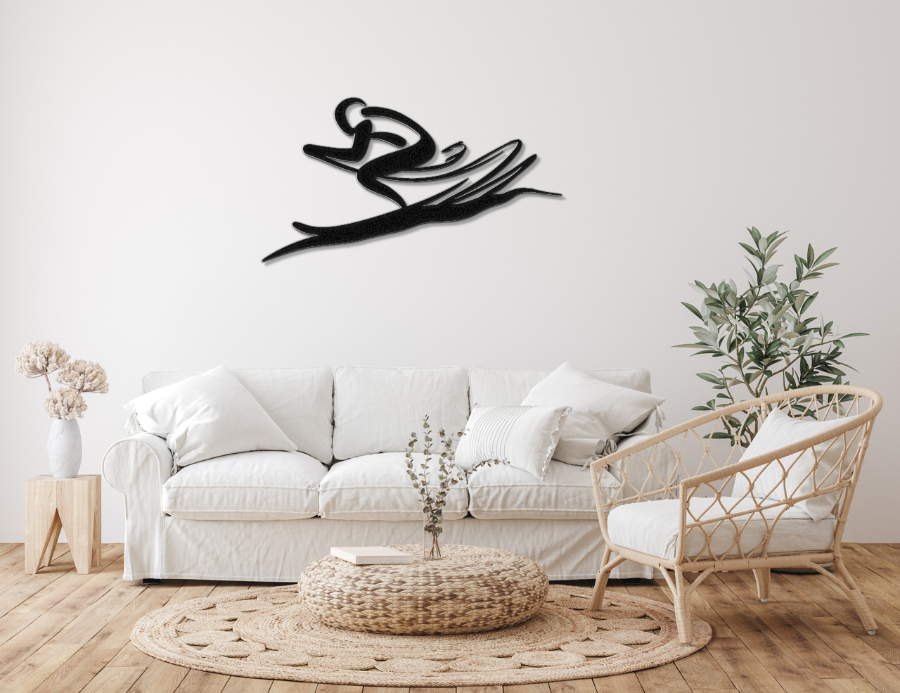 Skiing Metal Wall Art
