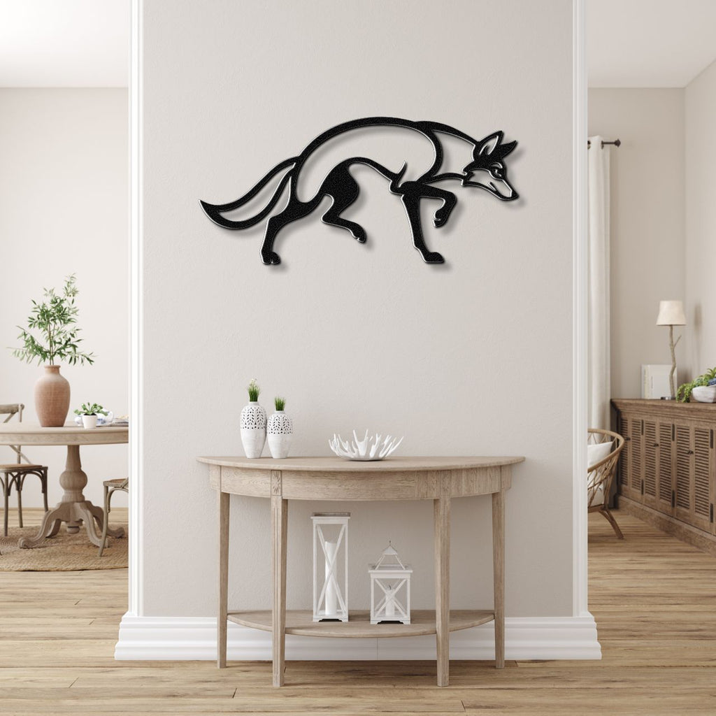 Sneaky Coyote Metal Wall Art