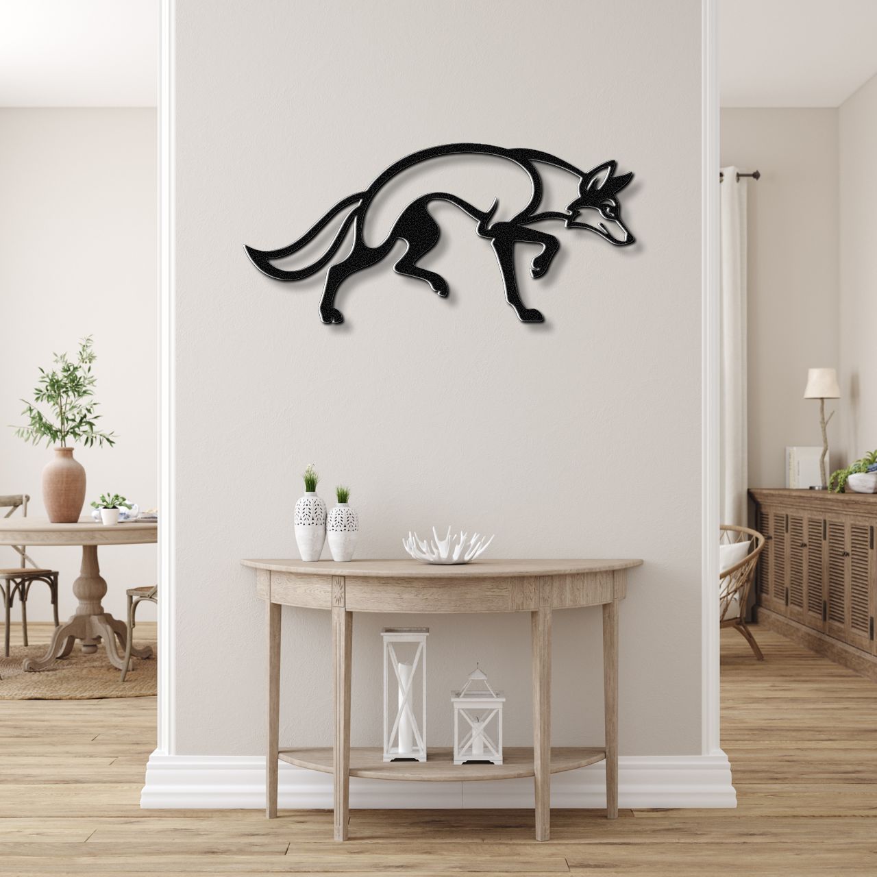 Sneaky Coyote Metal Wall Art
