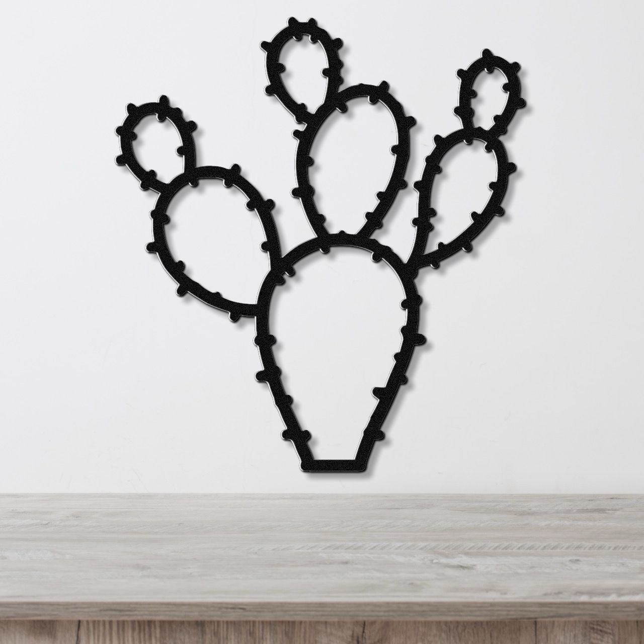 Prickly Pear Cactus Metal Wall Art
