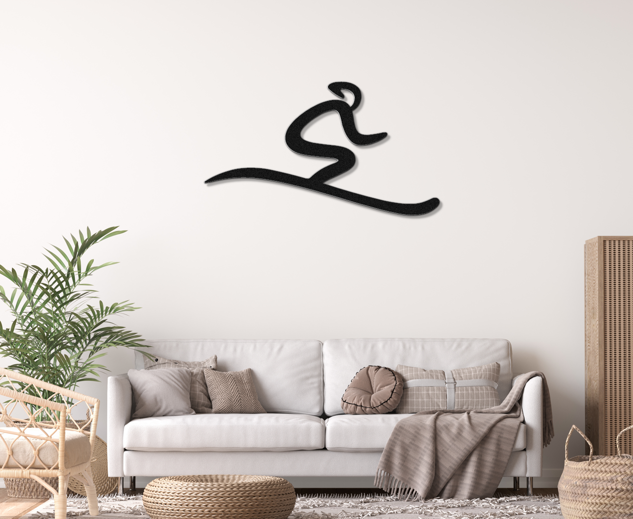 Skiing Metal Wall Art