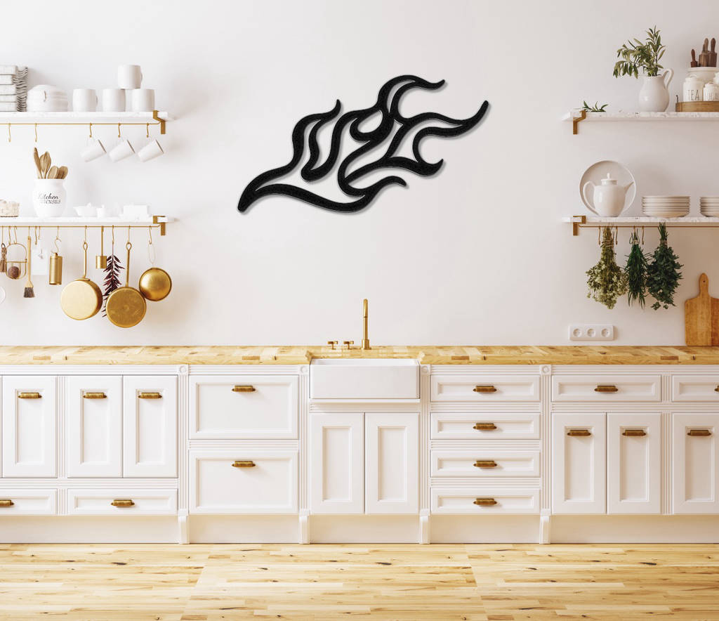 Abstract Fire Metal Wall Art