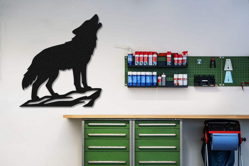 Howling Coyote Metal Wall Art