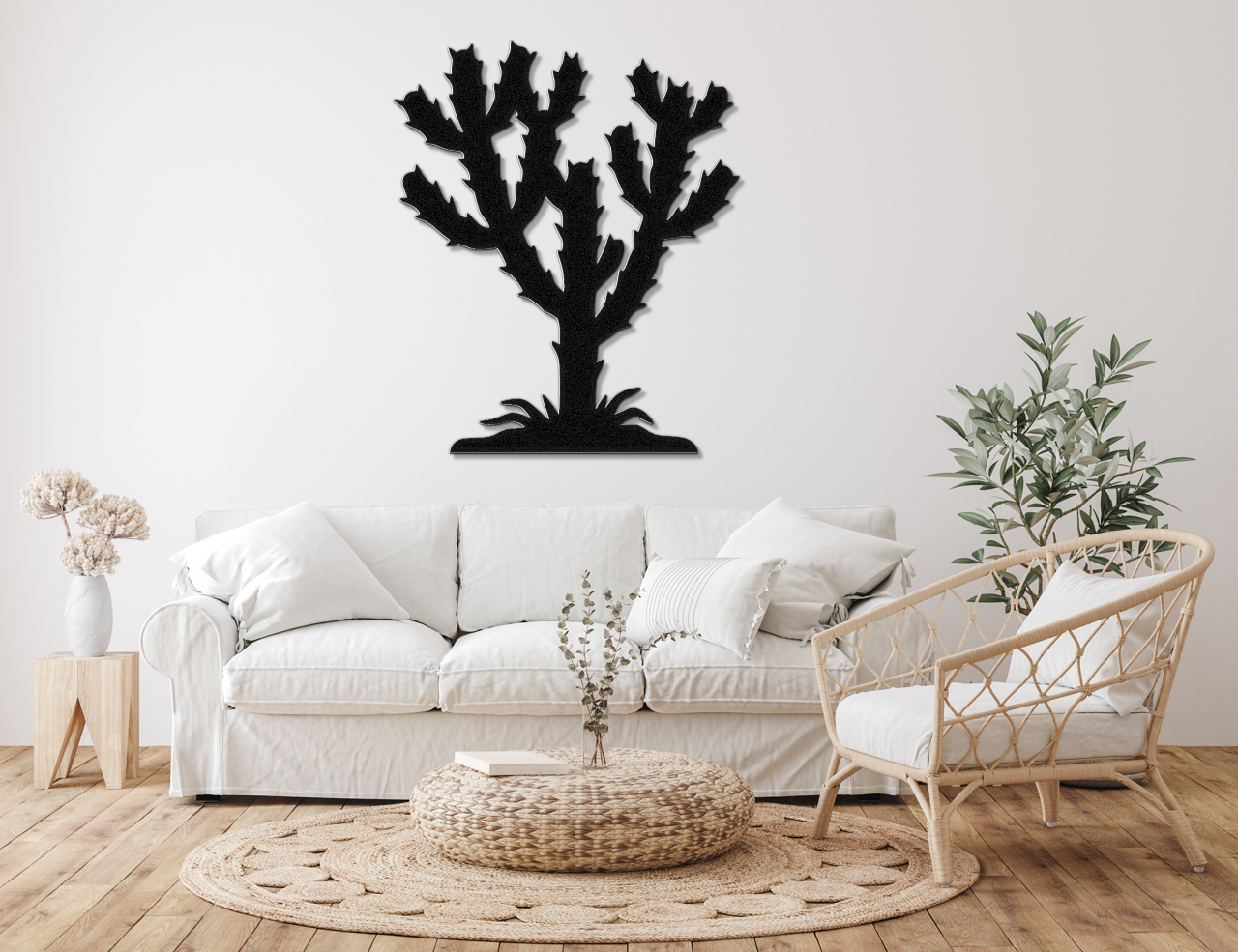 Cholla Cactus Metal Wall Art