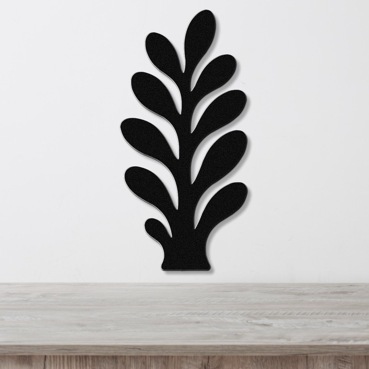 Abstract Botanical Sprig Metal Wall Art