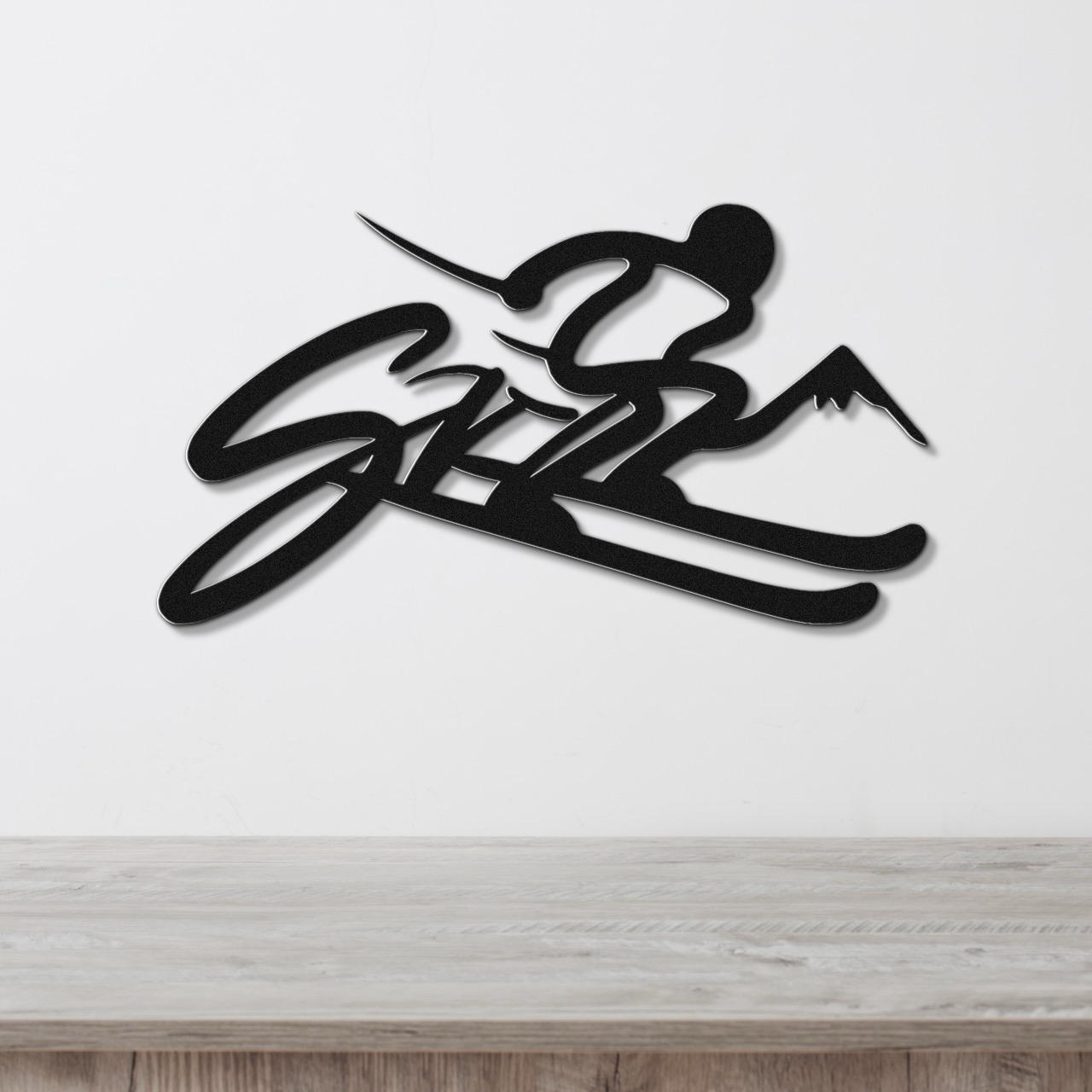 Skiing Metal Wall Art