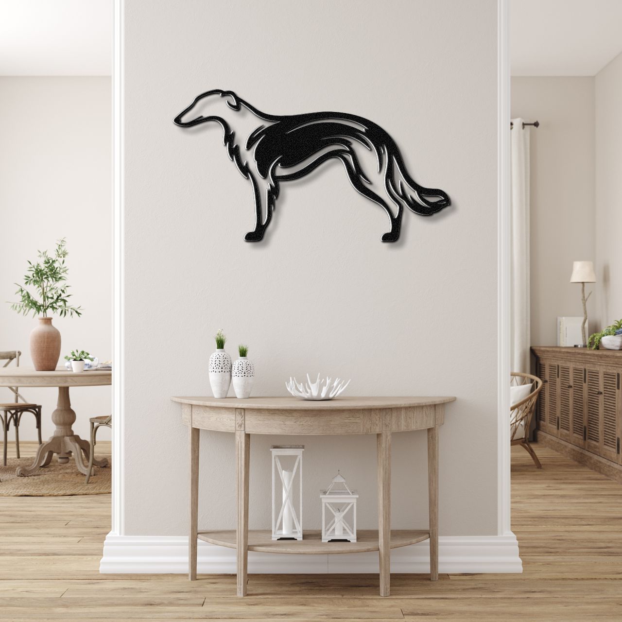 Borzoi Dog Metal Wall Art