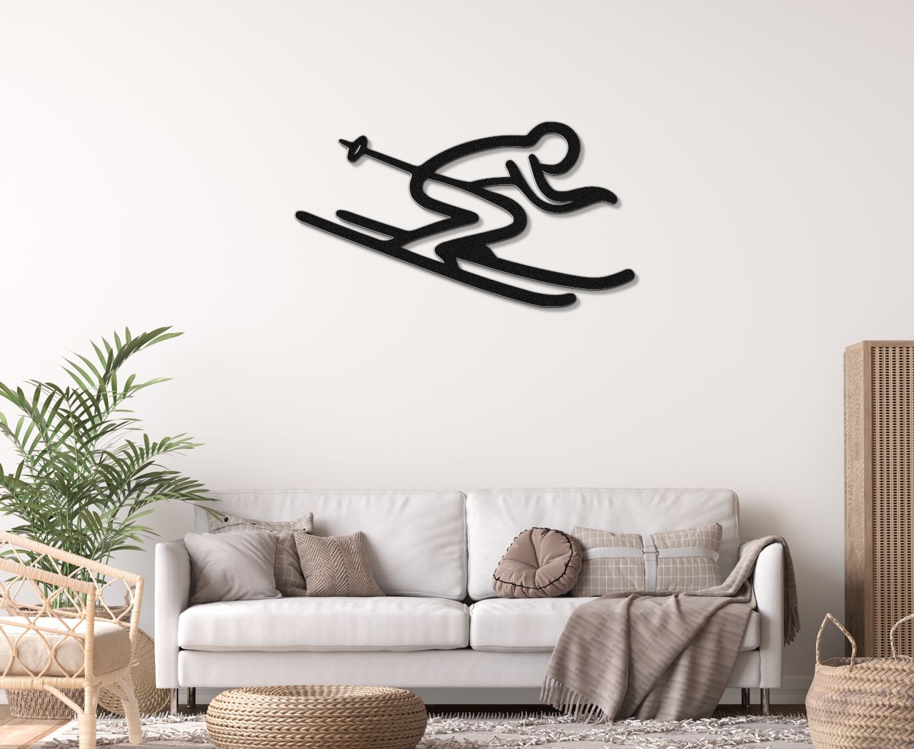 Skiing Metal Wall Art