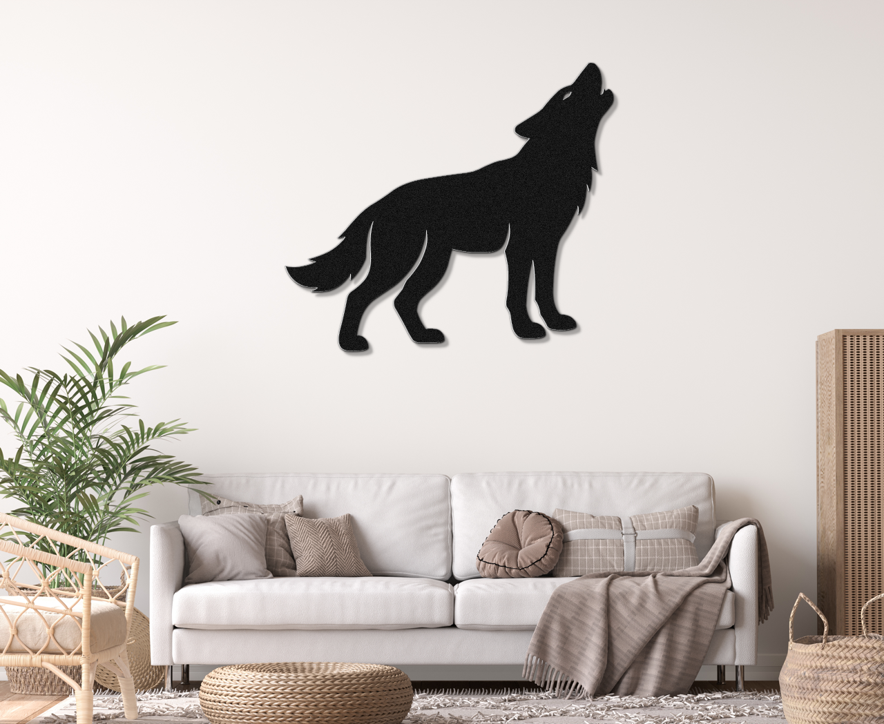 Howling Coyote Metal Wall Art