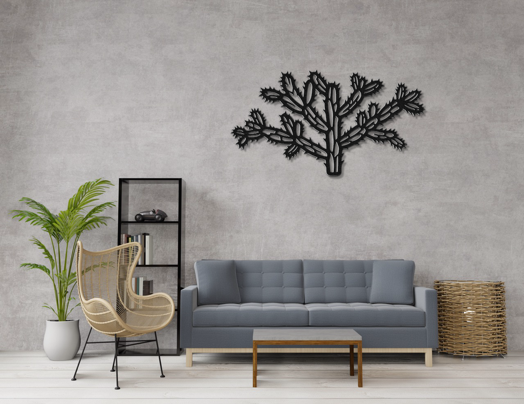 Cholla Cactus Metal Wall Art