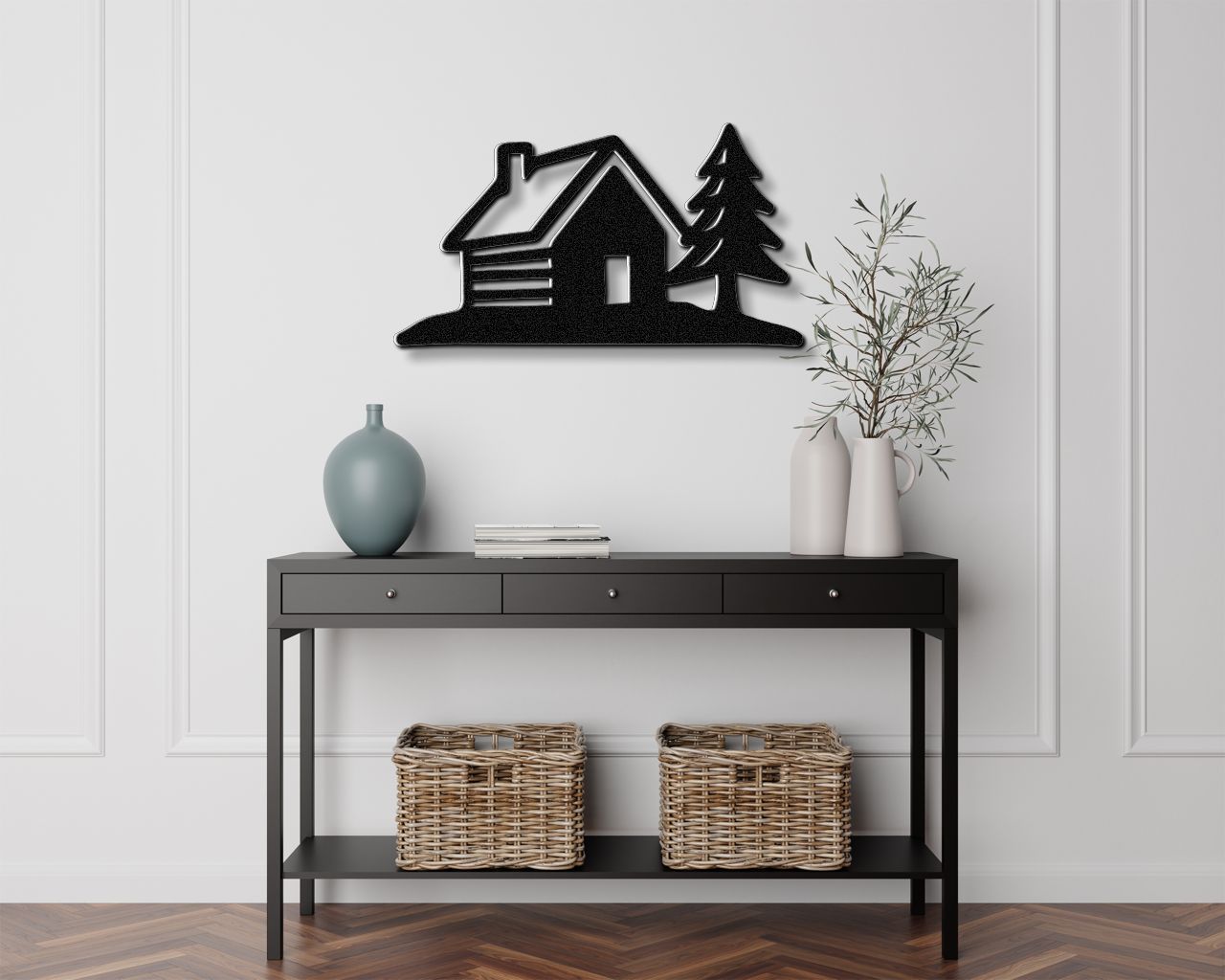 Mountain Cabin Metal Wall Art