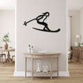 Lady Skiing Metal Wall Art