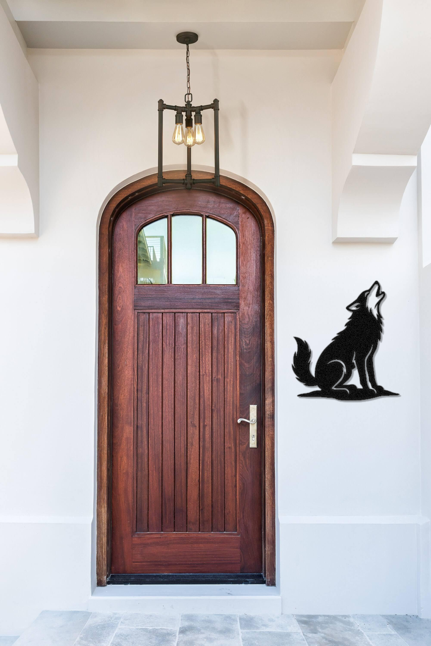 Howling Coyote Metal Wall Art