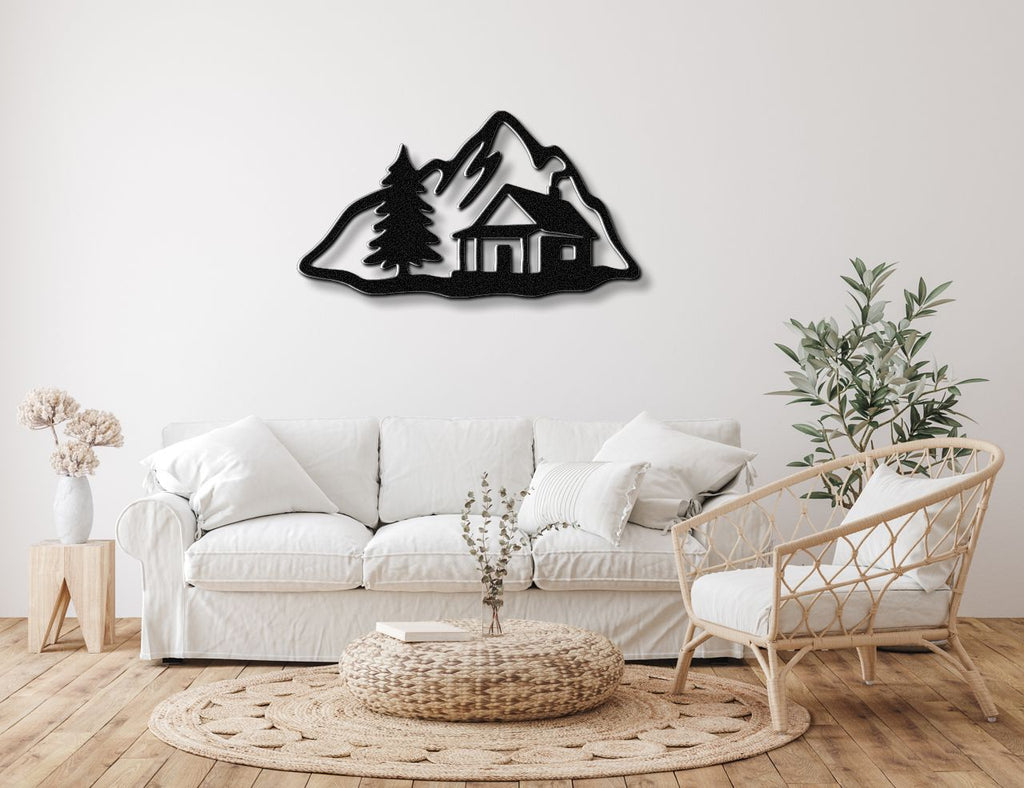 Mountain Cabin Metal Wall Art