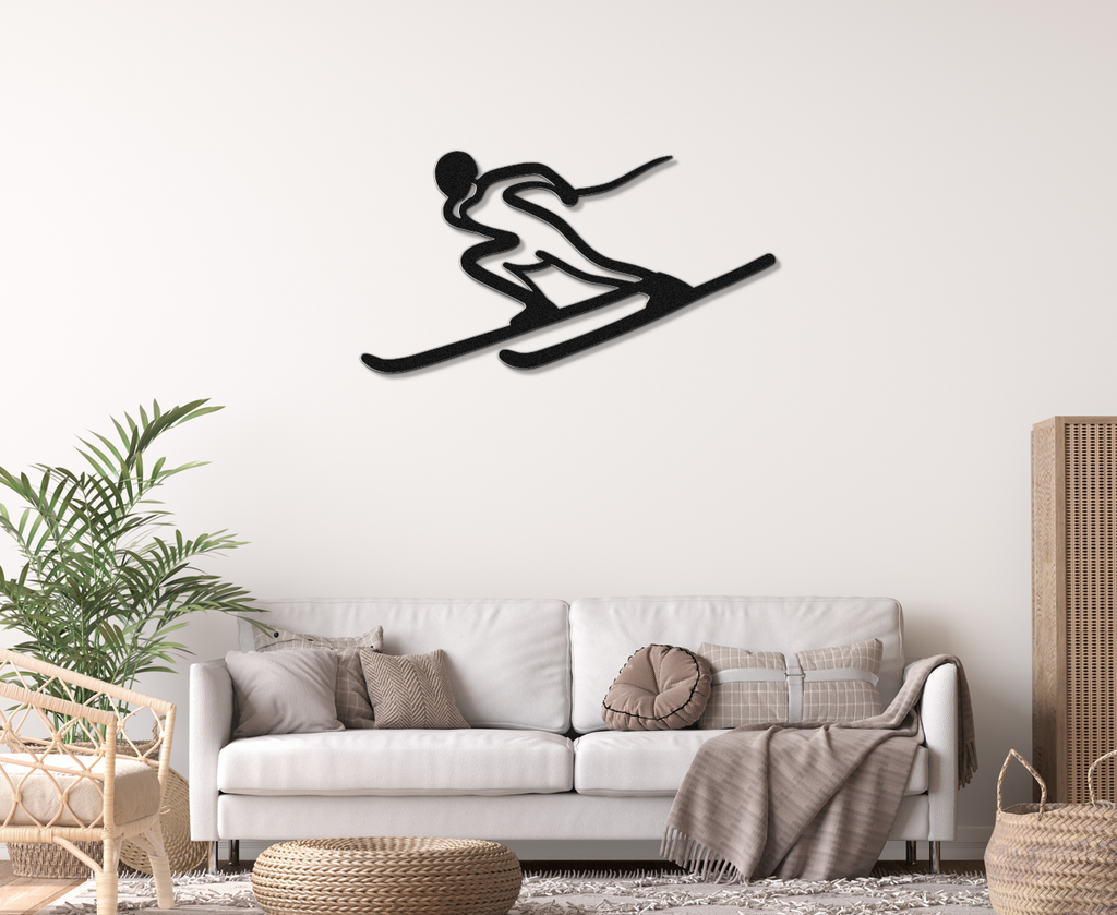 Skiing Metal Wall Art