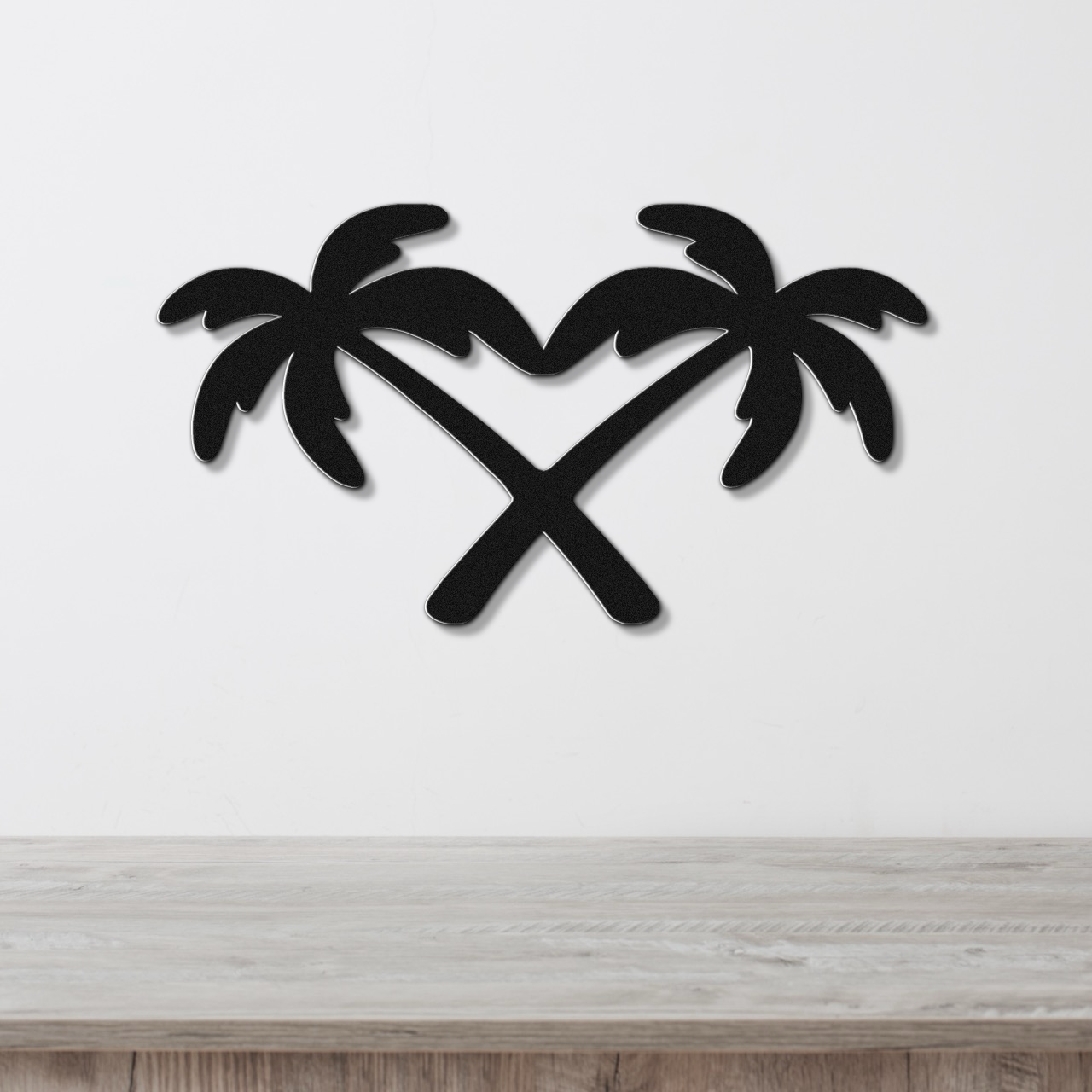 Twin Palm Tree Metal Wall Art