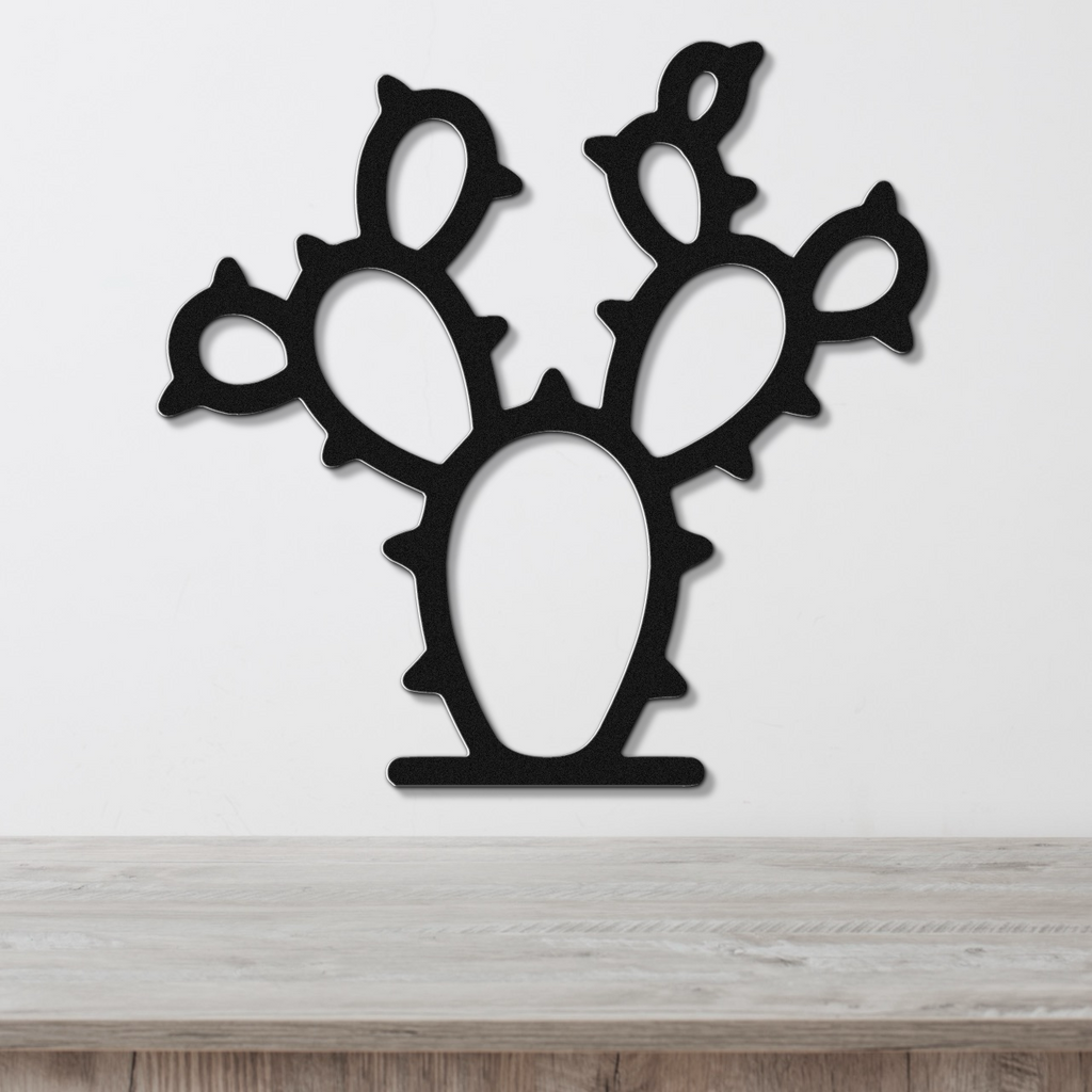 Prickly Pear Cactus Metal Wall Art