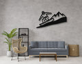Snowboarder with Mountains Metal Wall Art