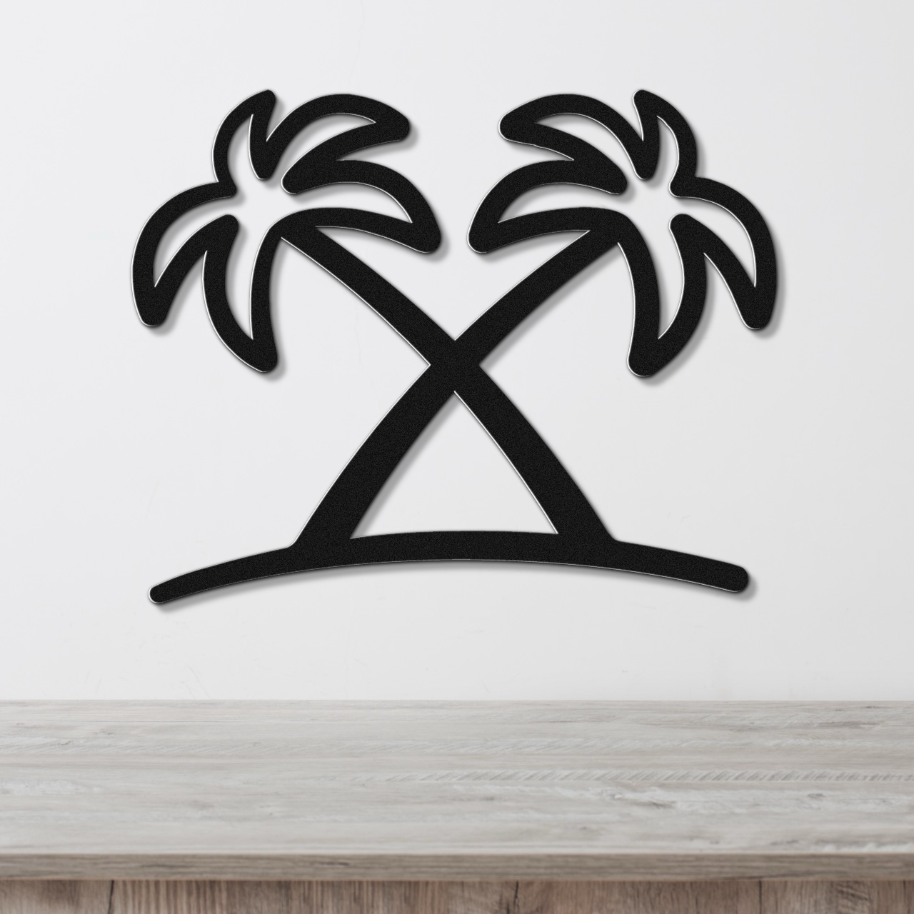 Twin Palm Tree Metal Wall Art