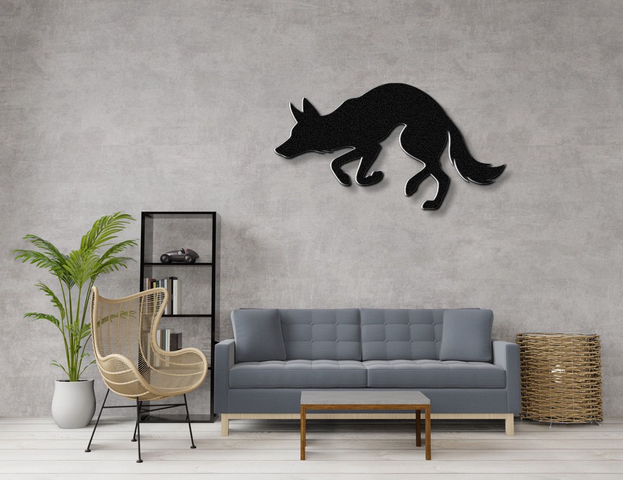 Sneaky Coyote Metal Wall Art