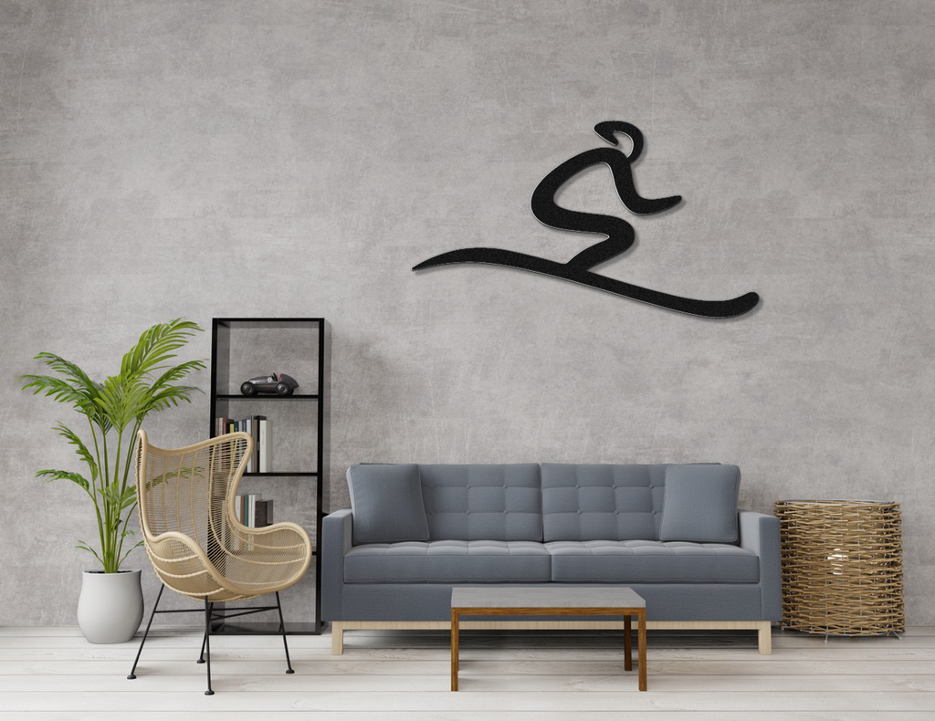 Skiing Metal Wall Art