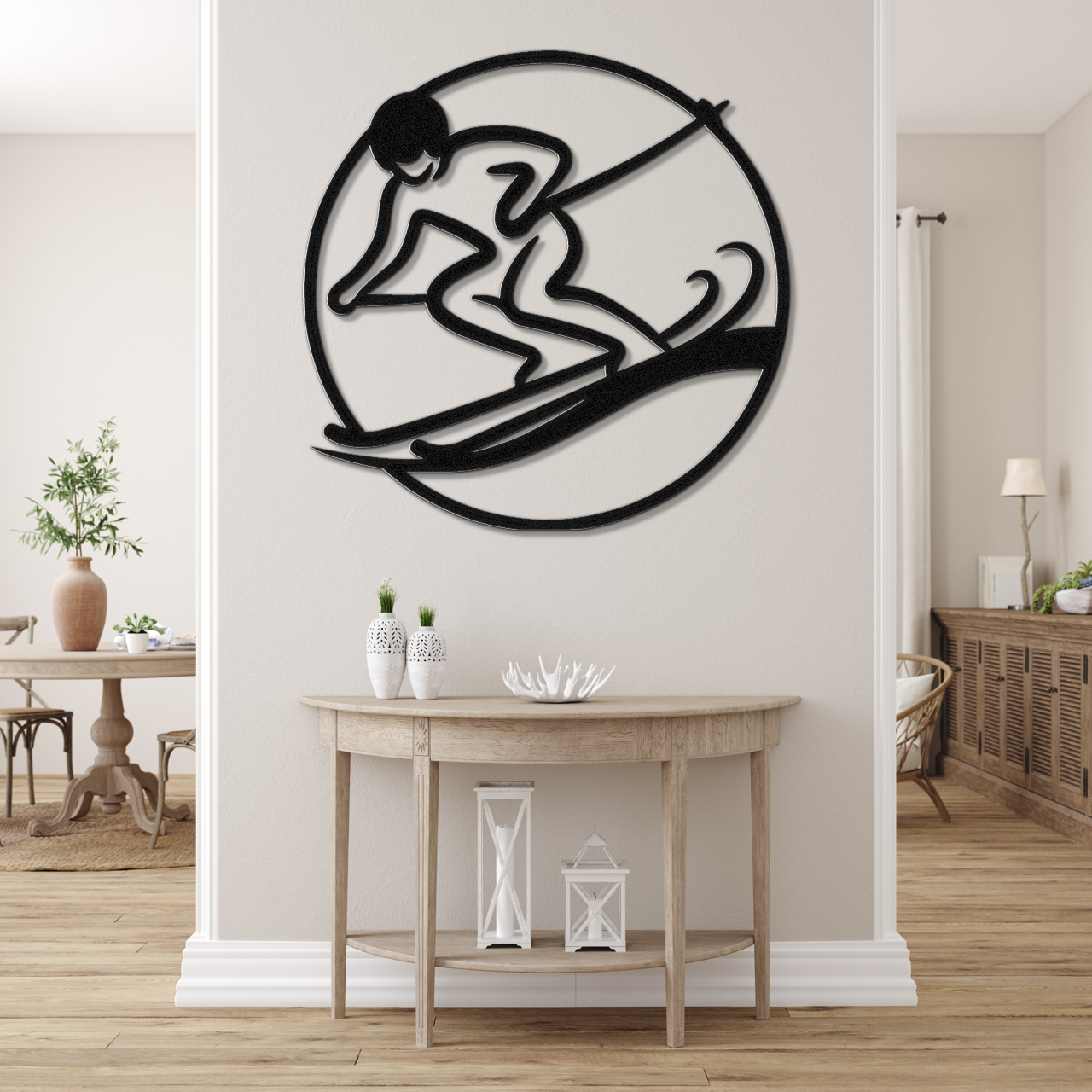 Skiing Metal Wall Art